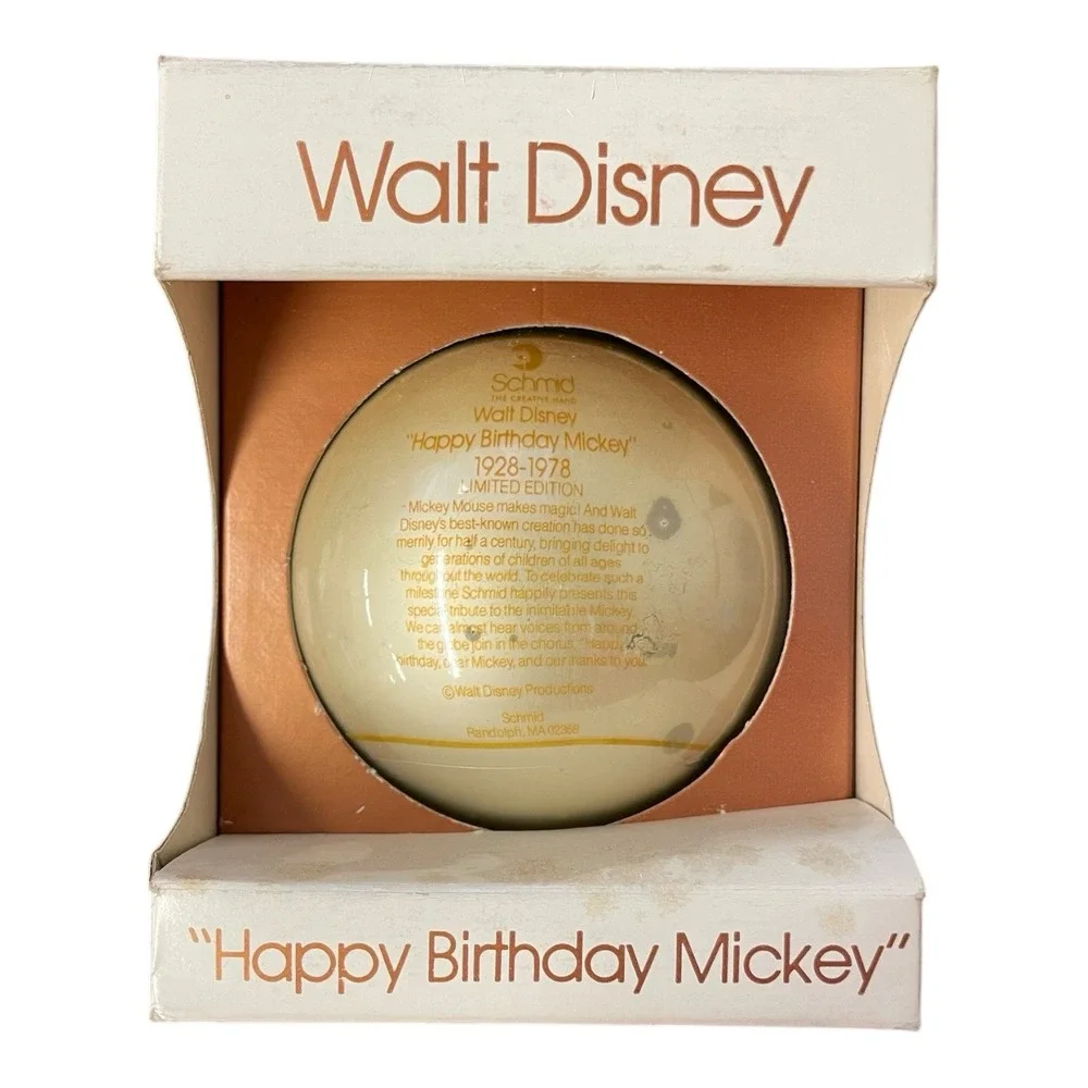 Schmid Walt Disney Happy Birthday Mickey‎ 1928-1978 Christmas Ornament